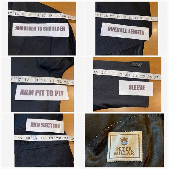 Peter Millar Blazer 44T Solid Black Sports Jacket Wedding Business Resort Party - Picture 5 of 8